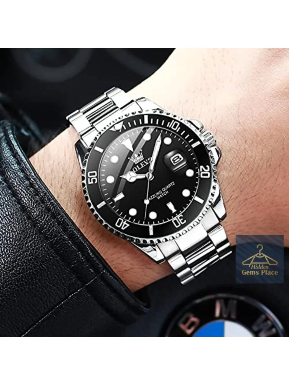 Men's Classic Luxury Business Dress Watch Quartz Stainless Steel Band Luminous